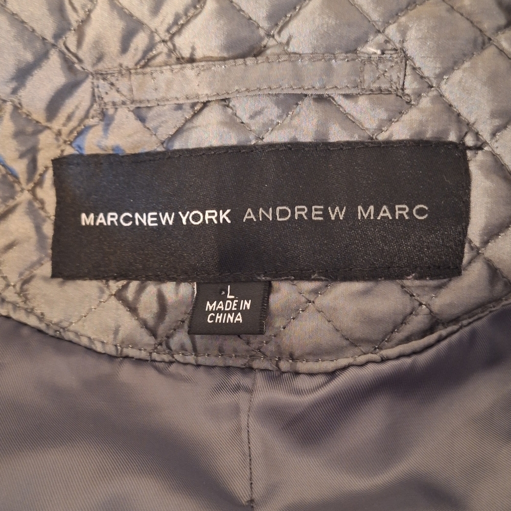 NWOT MARC NEW YORK Womens  Metallic Gray Quilted Vest Size Large - Picture 3 of 4